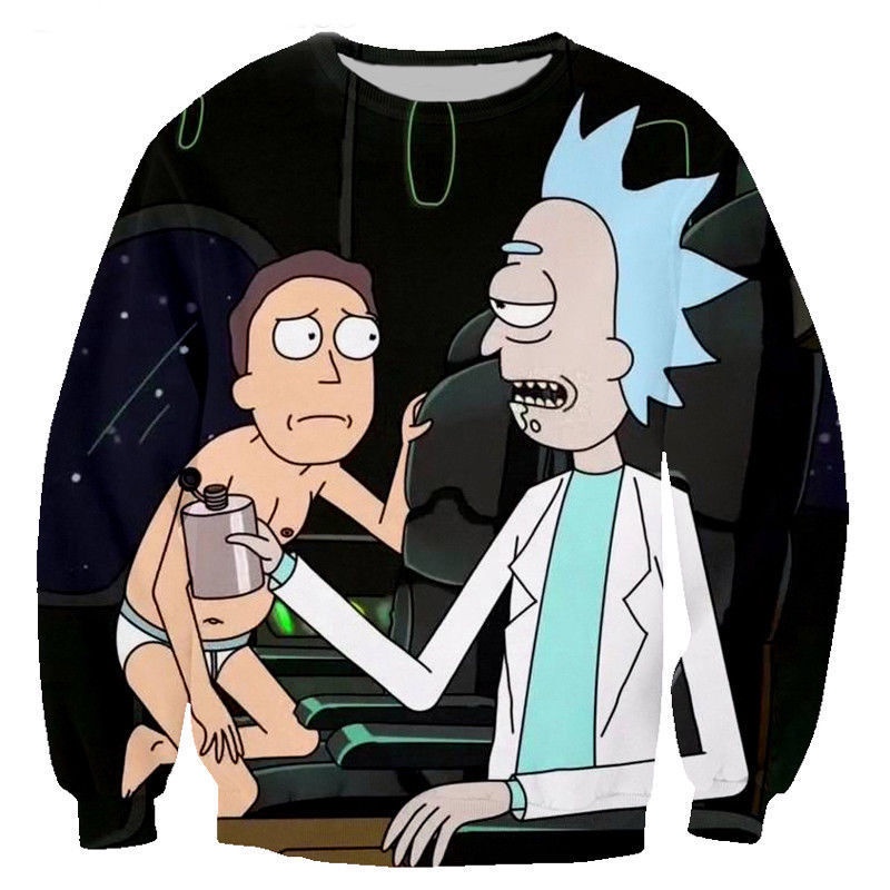 Áo Hoodie In Hình rick and morty 3d