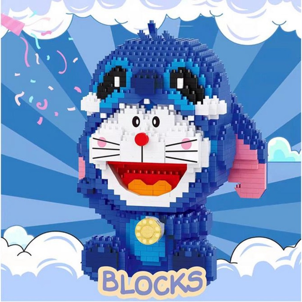 Đồ Chơi Lắp Ráp Nhân Vật Hoạt Hình Doraemon StellaLou Stitch Sáng Tạo DIY