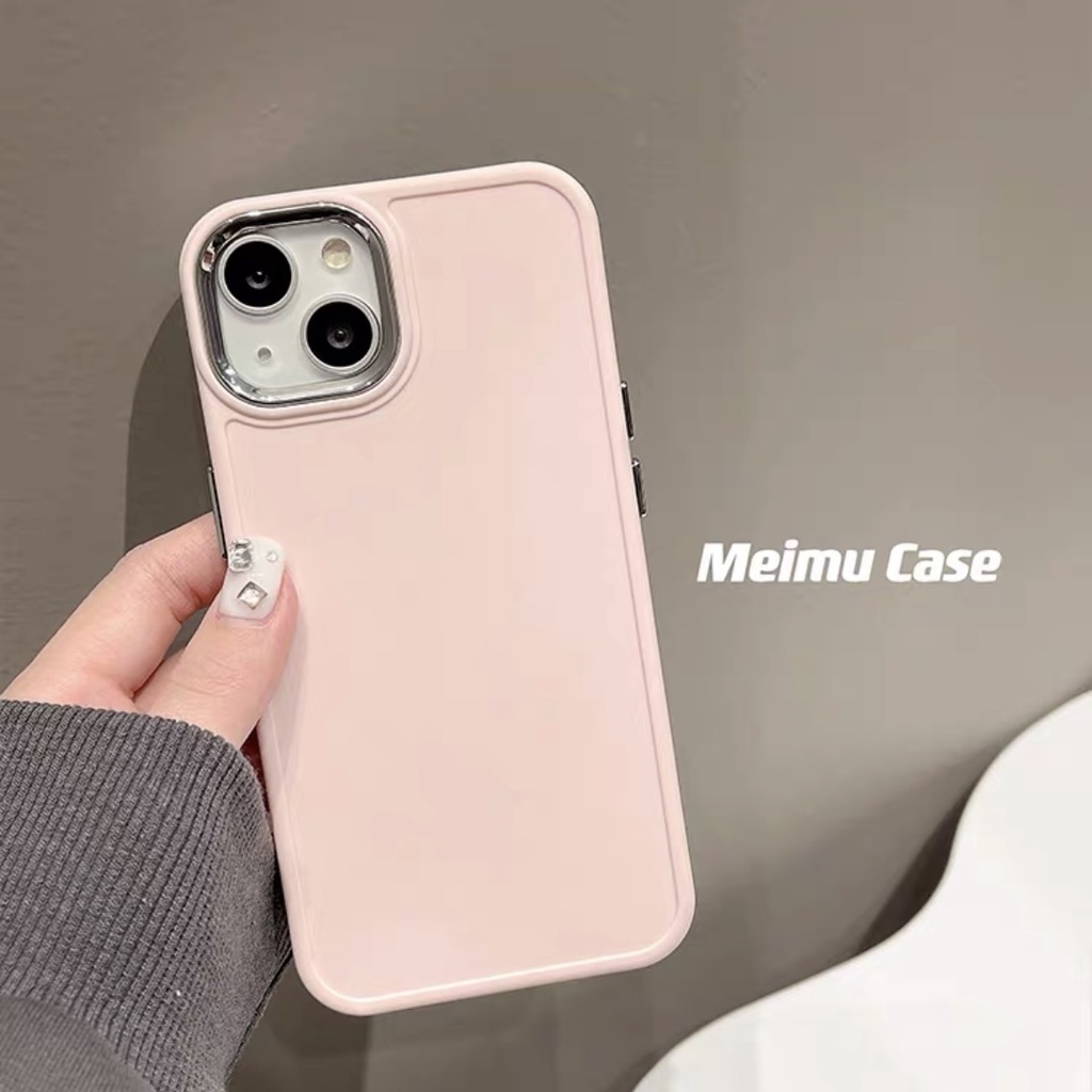 Ốp Điện Thoại Kim Loại Màu Sắc Đơn Giản Cho IPhone 12 13 14 11 Pro Max