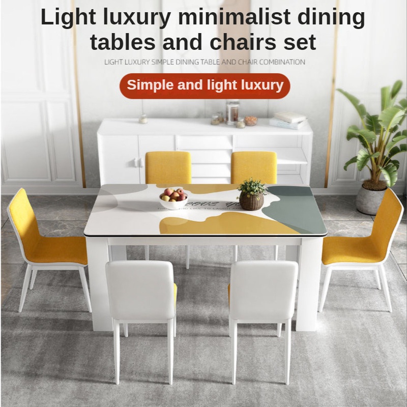 Bàn ăn phù hợp cho 4-6 người ăn tối nướng sơn bàn chống trầy xước và chống mài mòn