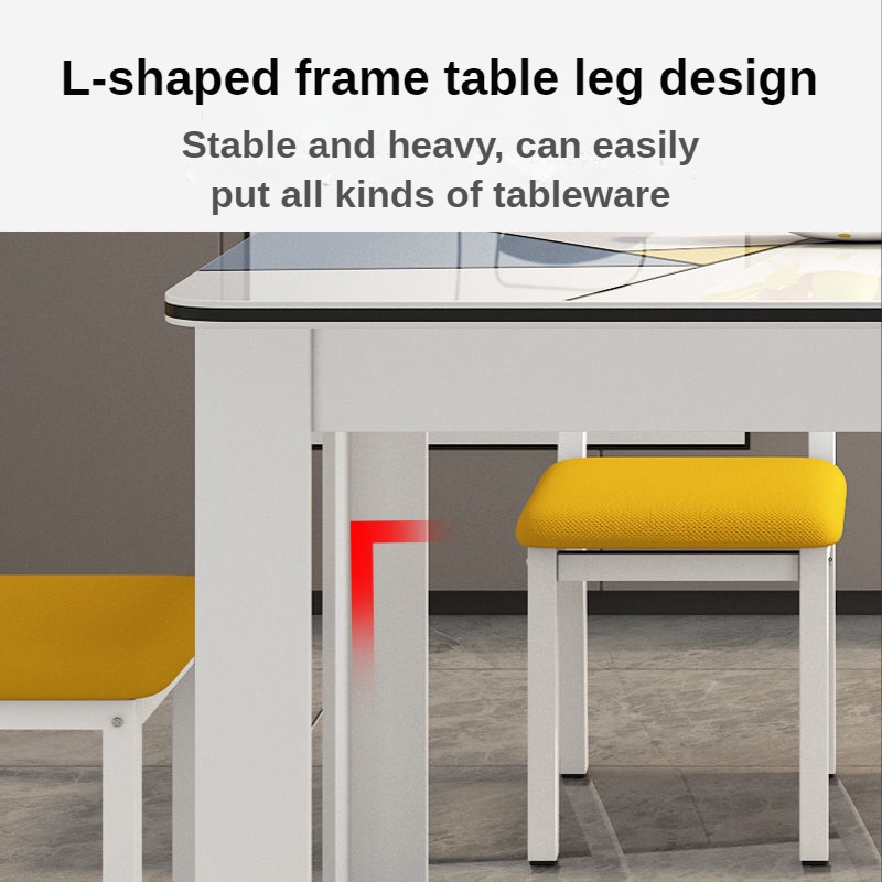 Bàn ăn phù hợp cho 4-6 người ăn tối nướng sơn bàn chống trầy xước và chống mài mòn