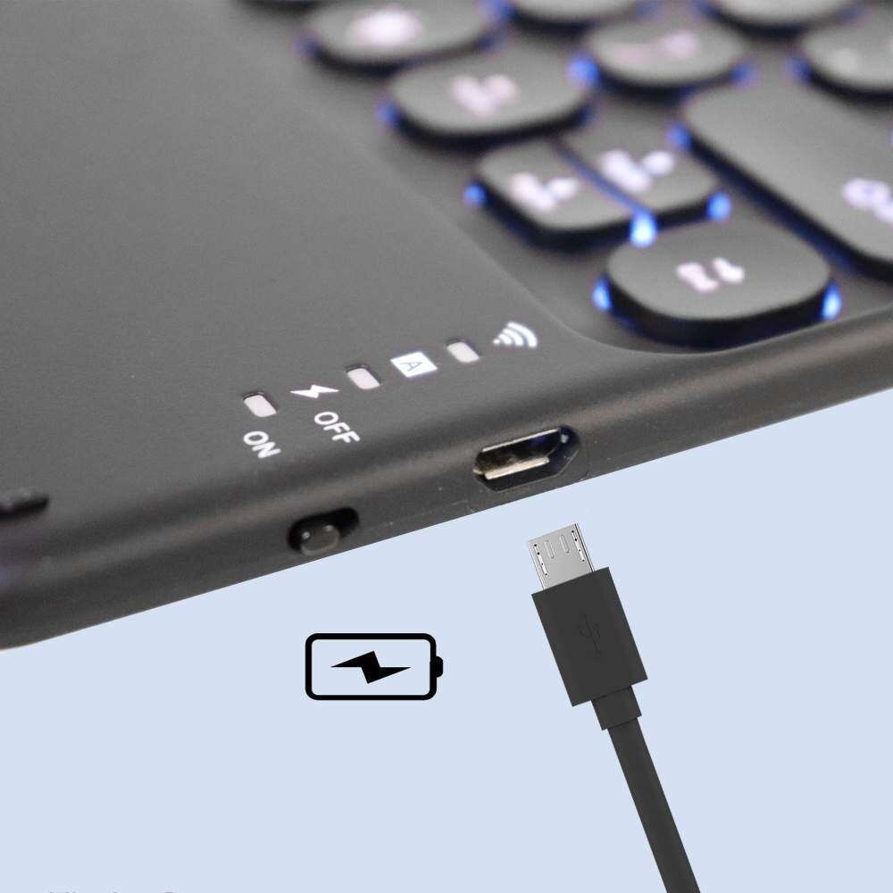 Bàn Phím Bluetooth Không Dây 10 Inches Hình Tròn Có Thể Sạc Lại Cho Mac Laptop Windows Android PC
