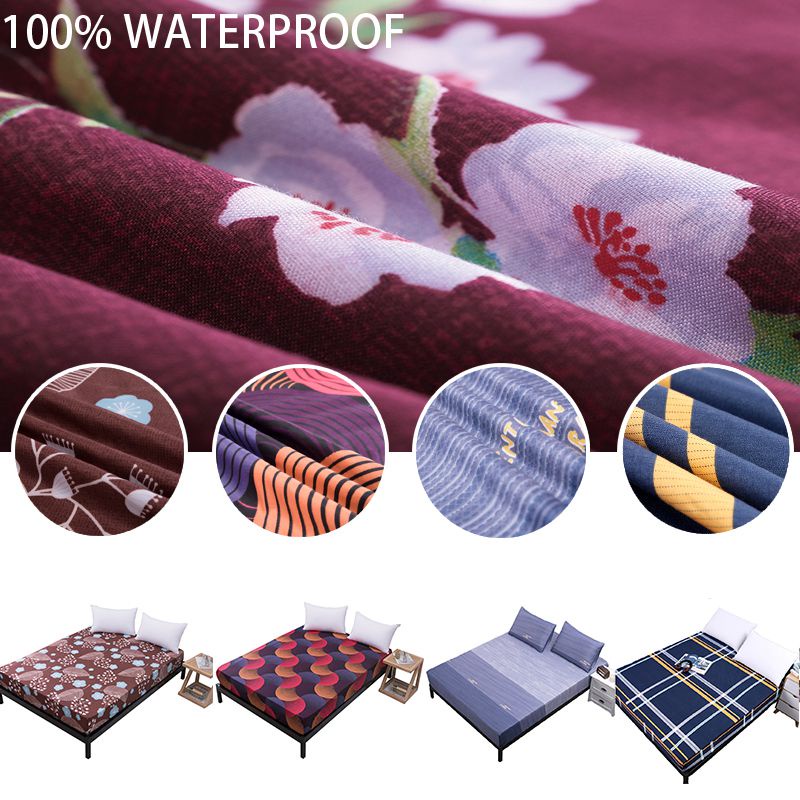 Vỏ Bọc Nệm 30cm Không Thấm Nước Chống Trượt Có Túi In Họa Tiết