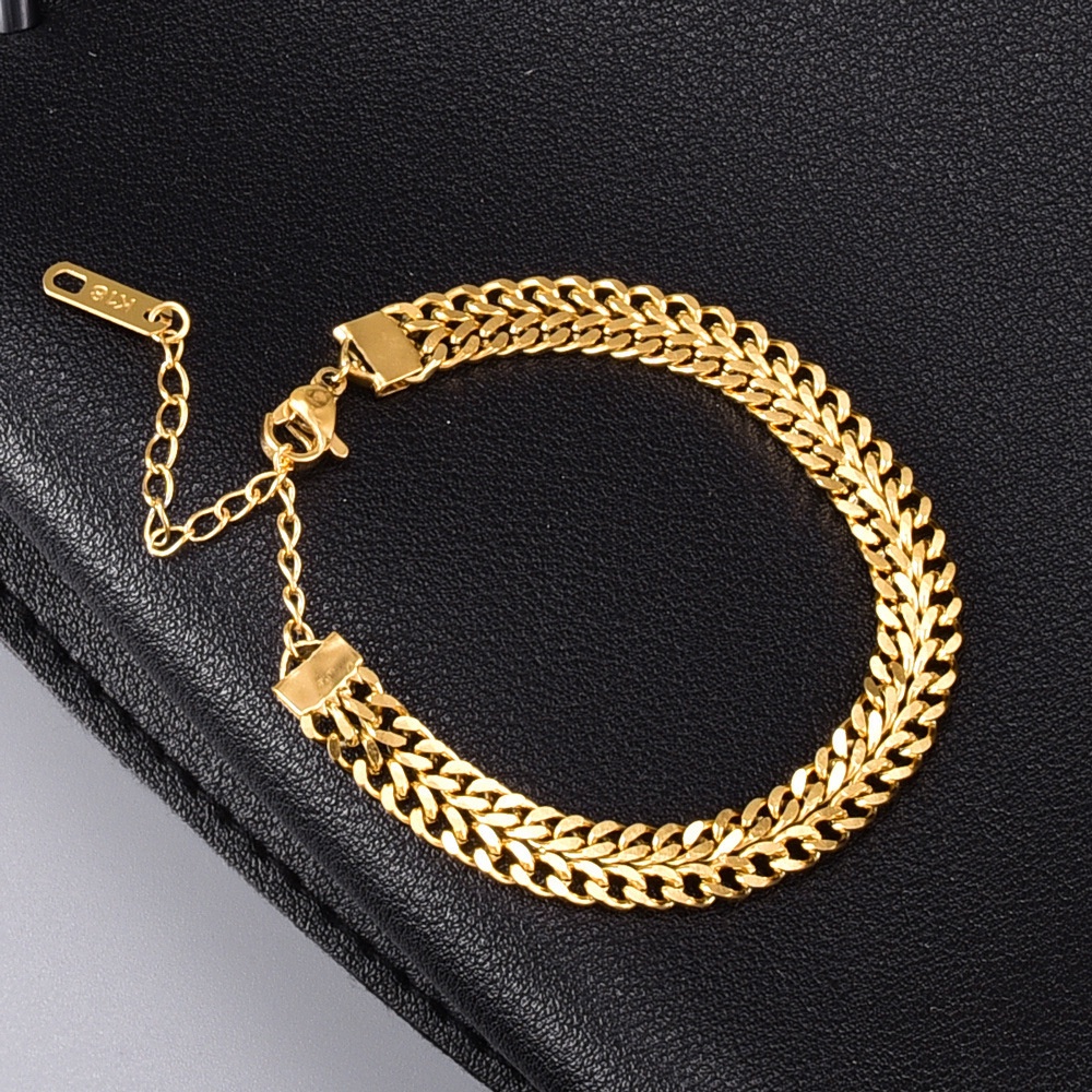 Vòng Đeo Tay Bằng Thép Titan Mạ Vàng 18K Cao Cấp Thời Trang