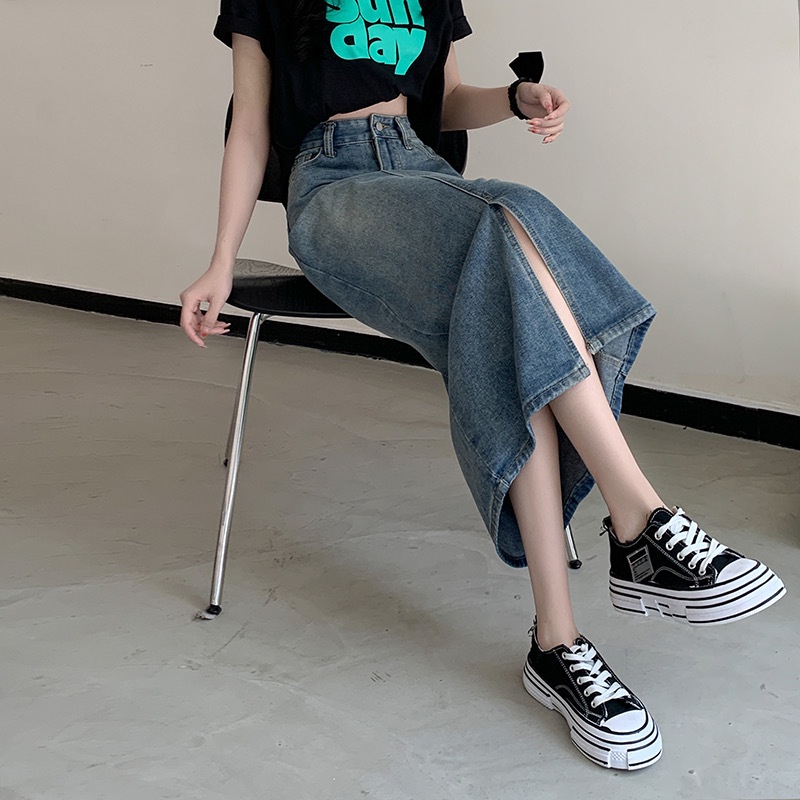 Chân VáY Jean Chữ A Phong CáCh vintage