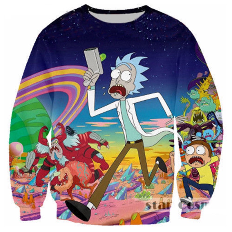Áo Hoodie In Hình rick and morty 3d