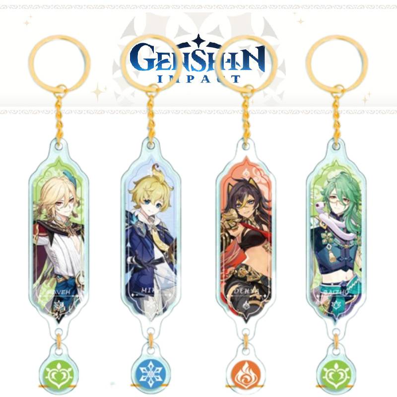 Móc Khóa Hai Mặt Bằng Acrylic Họa Tiết Hoạt Hình Genshin Dehya Mika Chất Lượng Cao