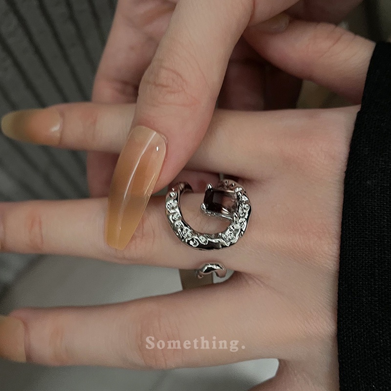 Nhẫn Đính Đá zircon Thời Trang Đường Phố hip hop Cá Tính Có Thể Điều Chỉnh Cho Nam Và Nữ