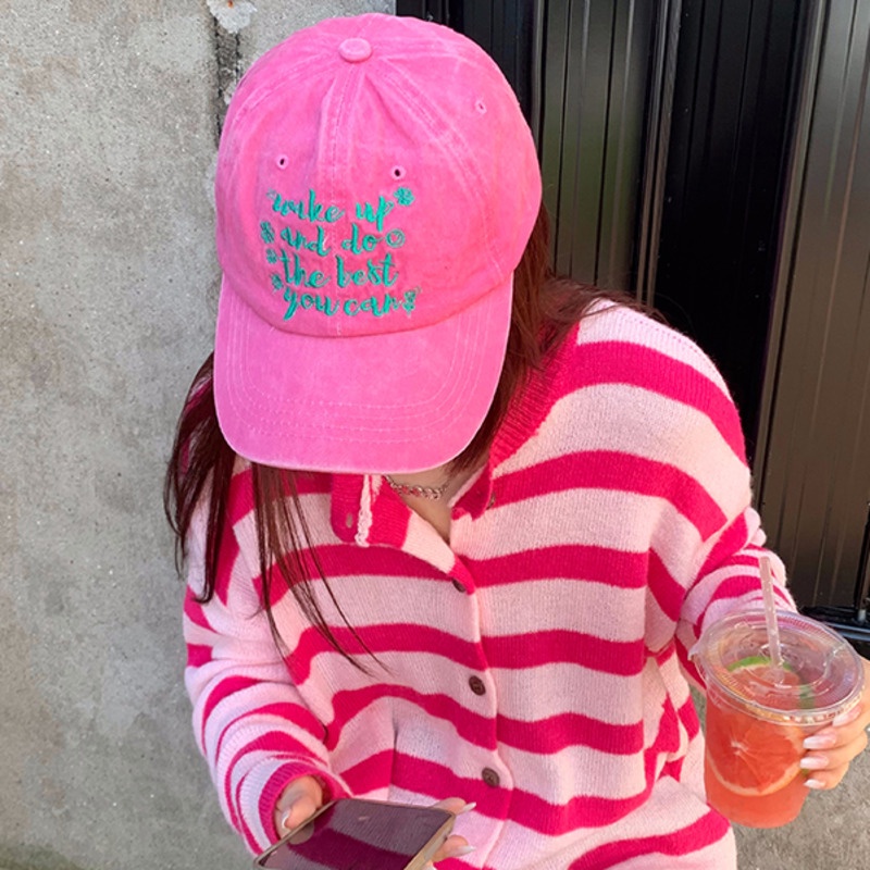 Mũ Lưỡi Trai Chất Liệu Mềm Mại In Chữ Phong Cách Retro Hàn Quốc