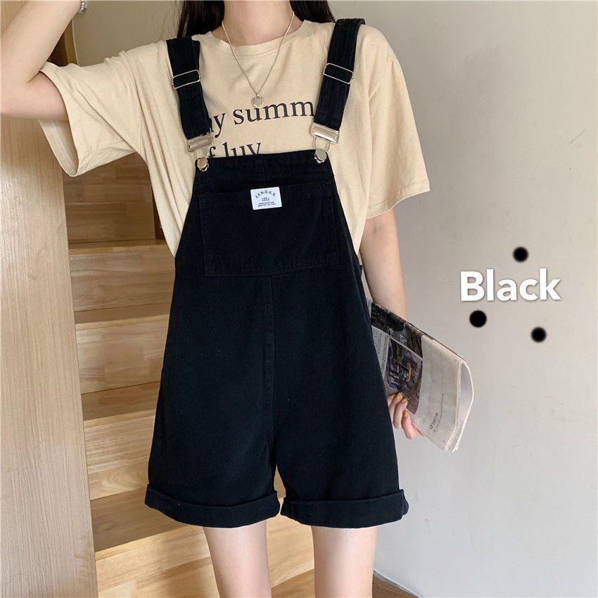 Quần Yếm Denim Lưng Cao Ống Rộng Thời Trang Mùa Hè Hàn Quốc 2023 Mới