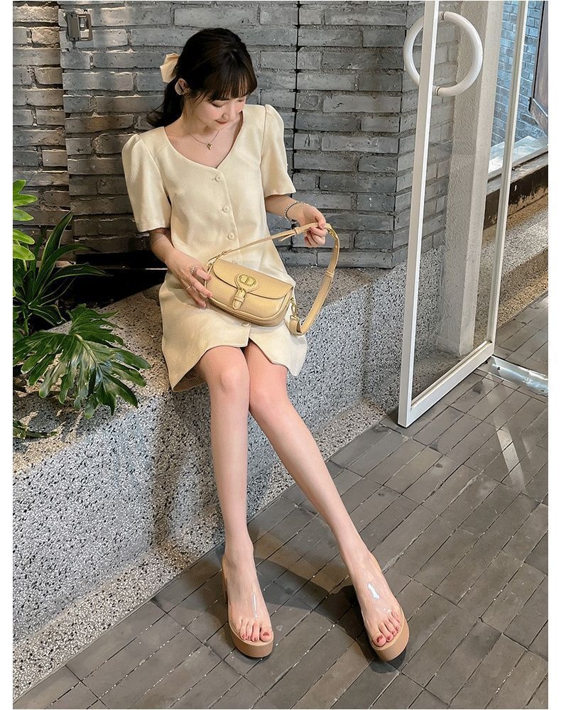 🌈 Dép Sandal Cao Gót Đế Dày Phong Cách Thời Trang Mới 2023 Dành Cho Nữ