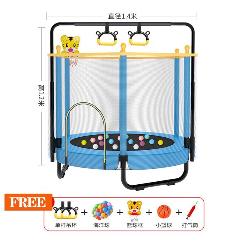 Bạt nhún lò xo cho trẻ em chơi trong nhà Bạt nhún lò xo thể thao ngoài trời cho bé 1,2x1,4m