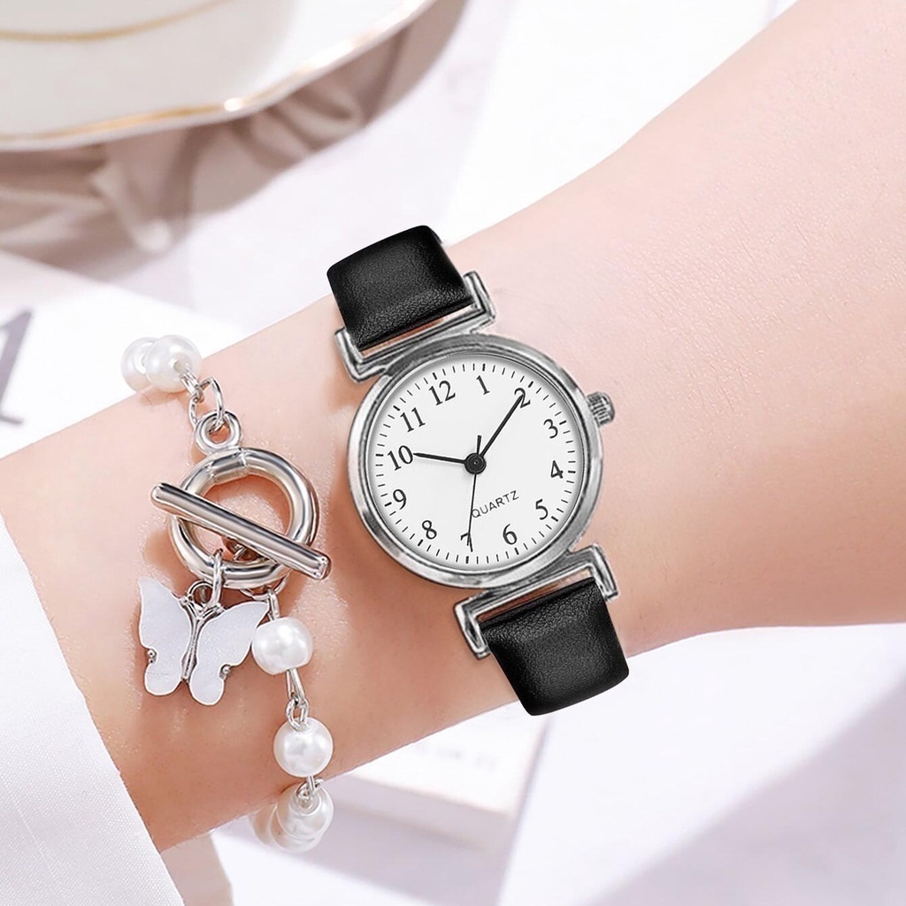 Đồng Hồ Analog Máy Quartz Dây Da Thời Trang Cho Nữ