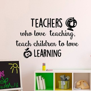 Đề can vinyl dán tường giáo dục trích dẫn cho bé học chữ love