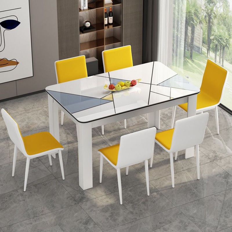 Bàn ăn phù hợp cho 4-6 người ăn tối nướng sơn bàn chống trầy xước và chống mài mòn