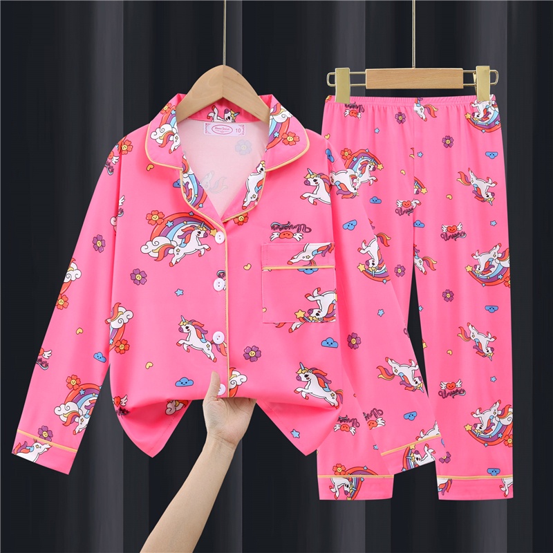 Bộ Pijama Hàn Quốc In Hoạt Hình Dễ Thương