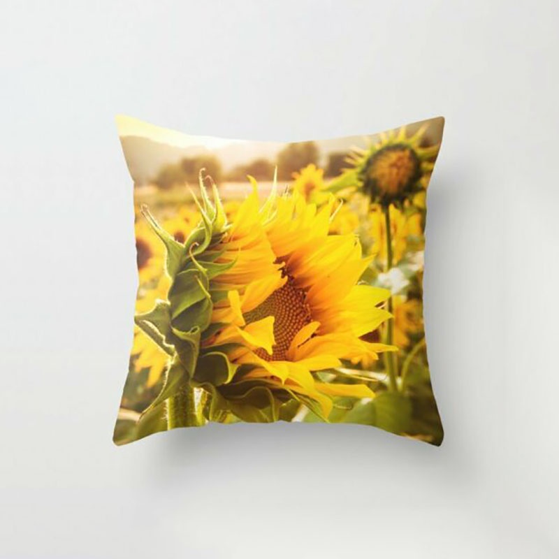Áo Gối In Hình Hoa Hướng Dương Kích Thước 18 '' Ốp