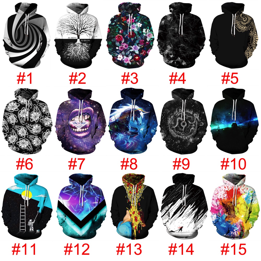 Áo Khoác hoodie Chui Đầu In Hình Vệ Tinh 3d Trong galaxy Thời Trang Cho Nam Và Nữ