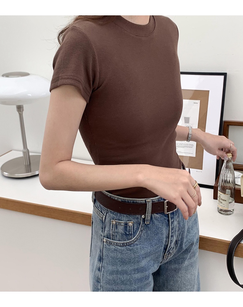 Áo Thun Cổ Tròn Ngắn Tay Dáng Ôm Thời Trang Mùa Hè Phong Cách Mới 61448