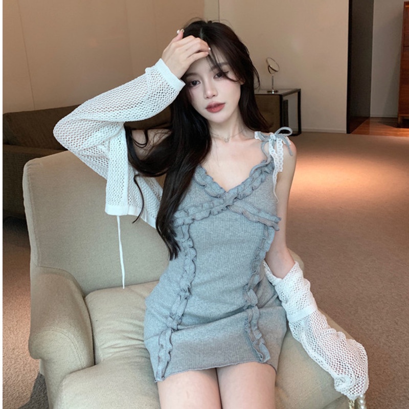 (MớI) Đầm Sủng Hộ Gia Vị Thắt Dây Tai BằNg Gỗ