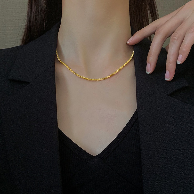 Dây Chuyền Thép Titan Mạ Vàng 18K Cao Cấp Không Phai Màu Thời Trang Cho Nữ