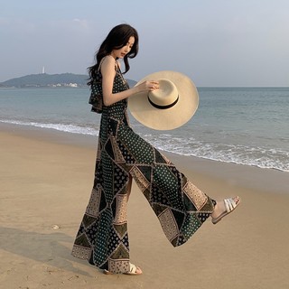 Đầm Hai Dây Dáng Rộng Thời Trang Đi Biển Xinh Xắn Cho Nữ