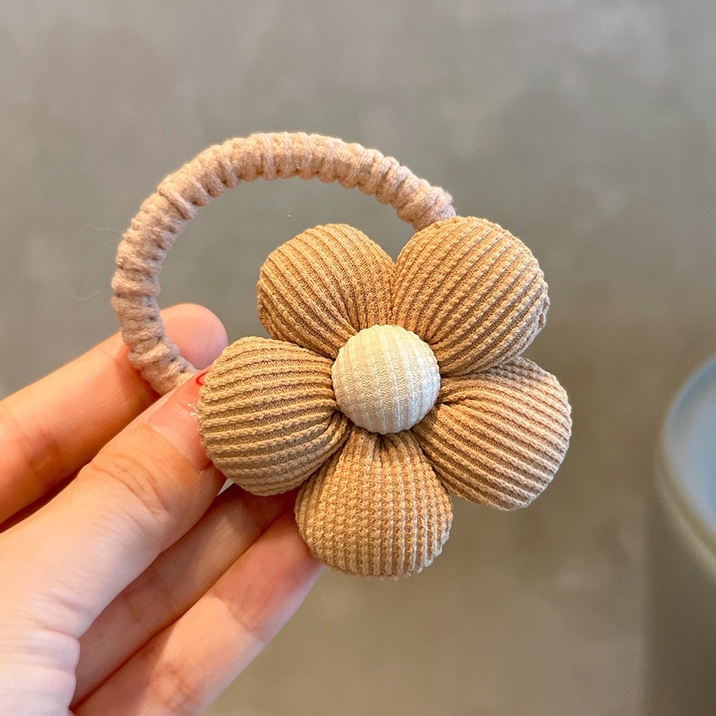 1PC New Cute Sweet Fill Cotton Flowers Girls Kids Elastic Hair Bands Children Hair Ties Princess Hair Accessories Baby Headwear