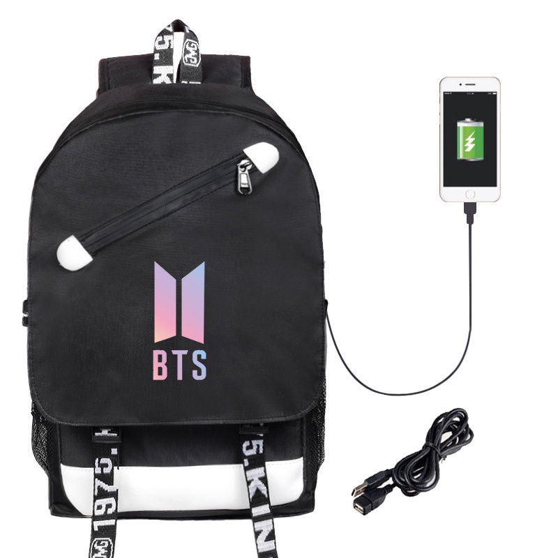 Ba Lô Du Lịch Có Cổng Sạc USB In Hình BTS JUNGKOOK