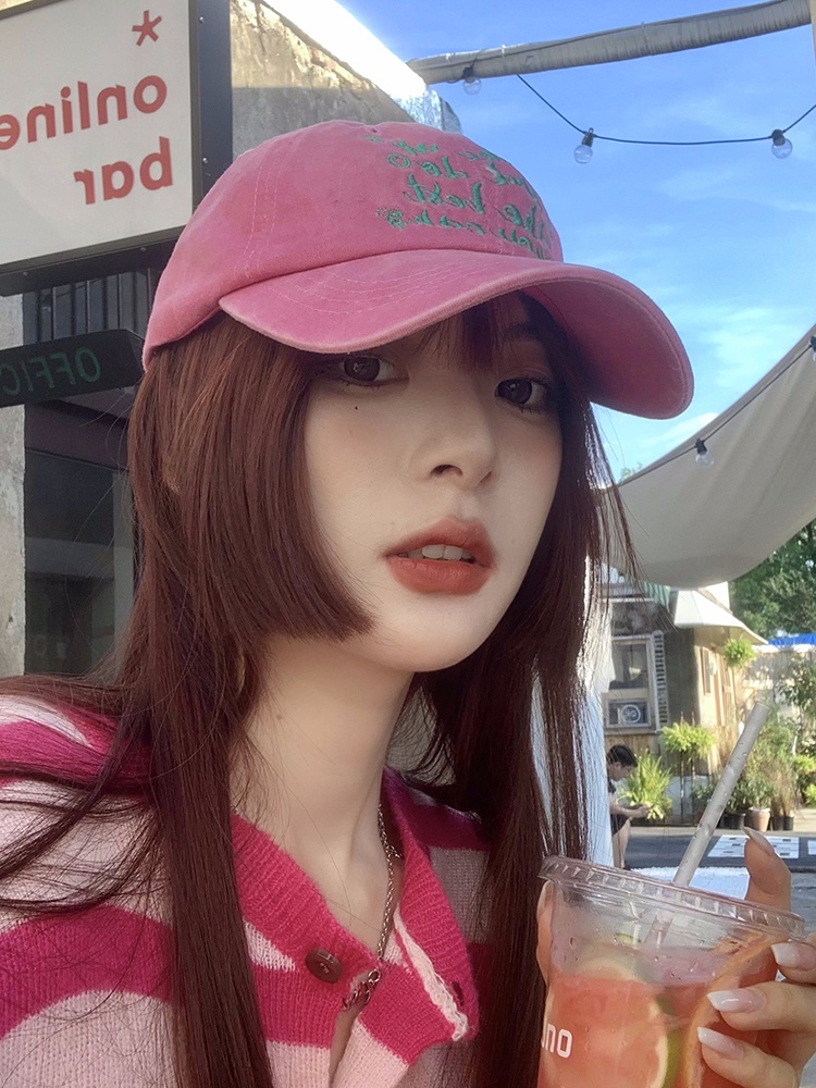 Mũ Lưỡi Trai Chất Liệu Mềm Mại In Chữ Phong Cách Retro Hàn Quốc