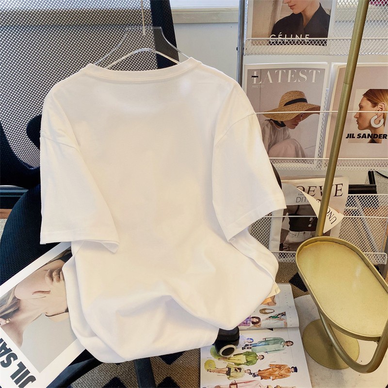 Áo Thun Cotton Tinh Khiết Dáng Rộng In Hình Dâu Tây Phong Cách Mới 62801