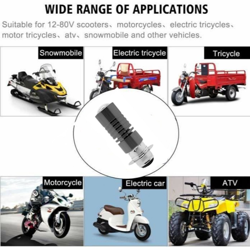 Đèn Pha LED H6 H4 HS1 BA20D P15D mio125 Hai Màu Chuyên Dụng Cho Xe Máy