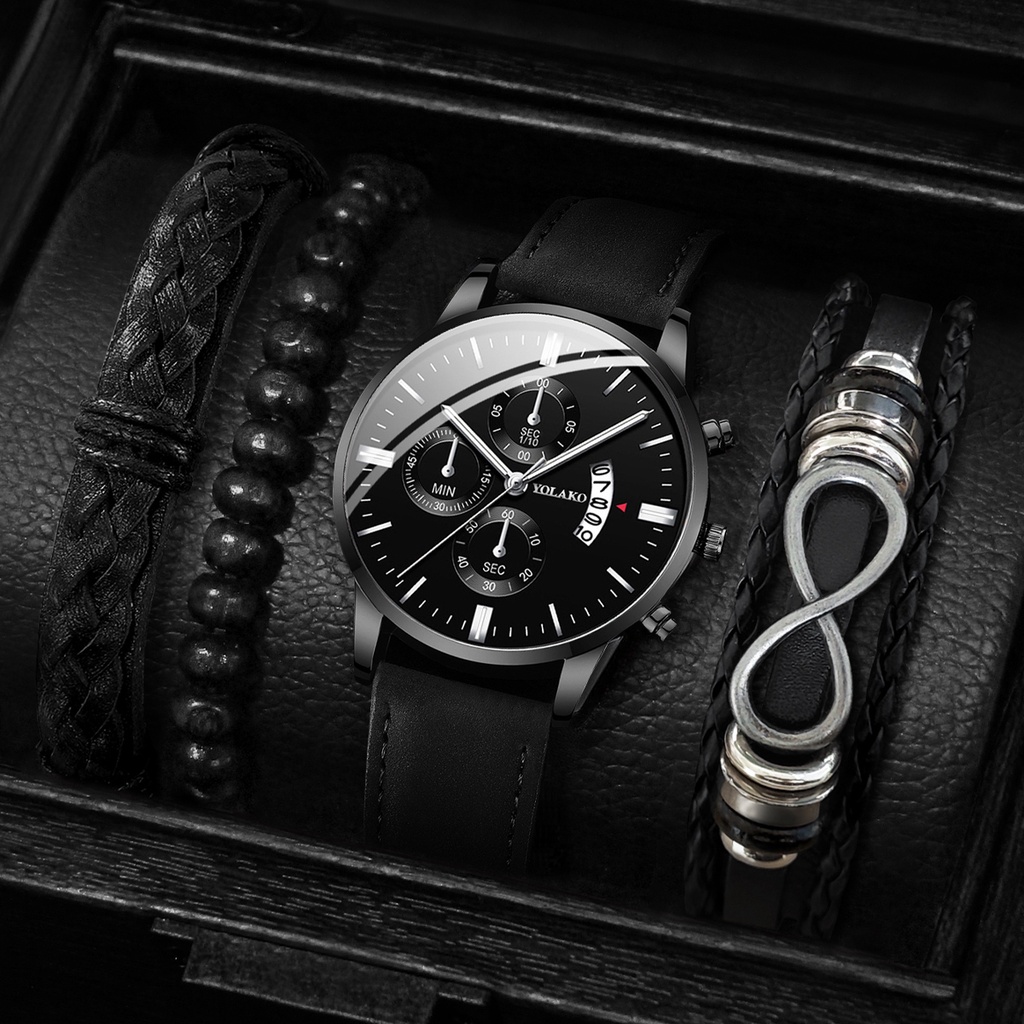 Đồng Hồ Quartz Nam Dây Da Sang Trọng