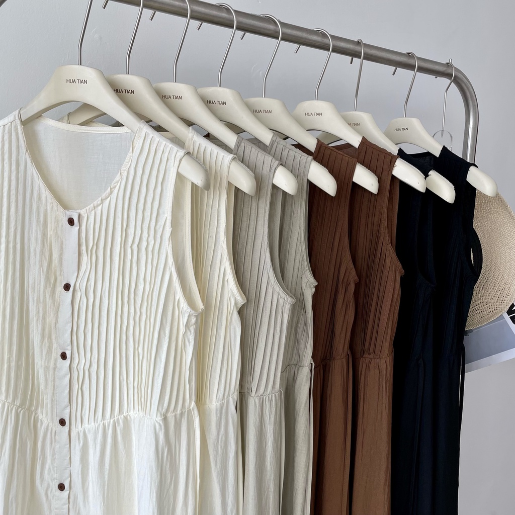 65891 Đầm Dài Xếp Ly Kiểu Mới Mùa Hè