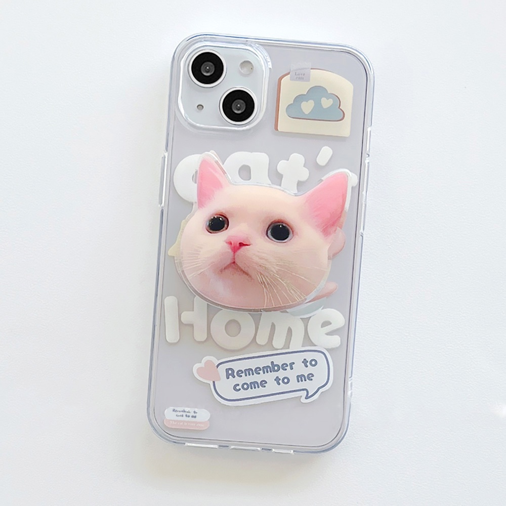 Ốp Điện Thoại TPU Mềm Chống Bụi Bẩn Chống Sốc Có Giá Đỡ Hình Mèo Dễ Thương Cho IPhone 11 12 13 14 Pro Max