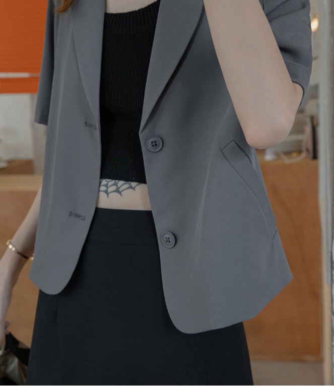 Áo Khoác Vest Mỏng Ngắn Tay Thời Trang Hè Thanh Lịch Dành Cho Nữ 63451