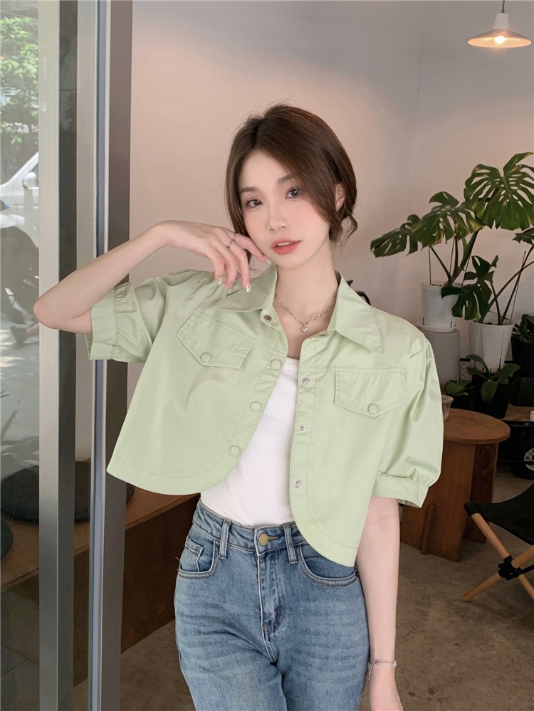 Áo Sơ Mi Tay Phồng Cổ Tròn Thời Trang Mùa Hè 64727