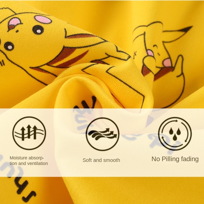 Bộ Đồ Ngủ Cho Bé Gái Áo Trai Tay Dài In Họa Tiết Hoạt Hình Pokemon Pikachu Dễ Thương Thoải Mái Pijama Cho Bé