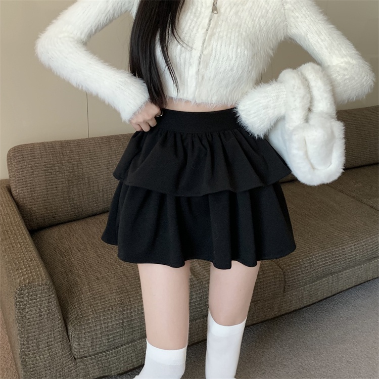 Chân Váy Len Lưng Cao Xếp Tầng Xinh Xắn Dành Cho Nữ 64964