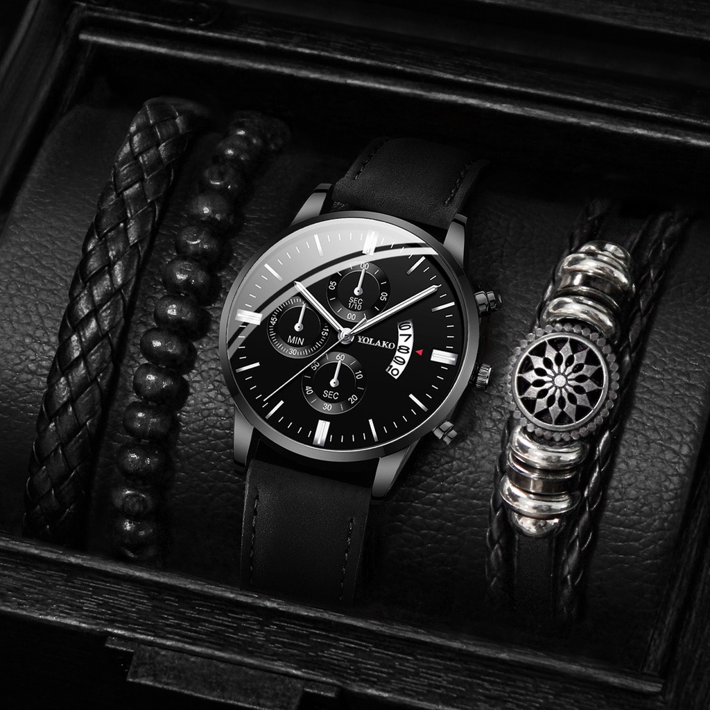 Đồng Hồ Quartz Nam Dây Da Sang Trọng