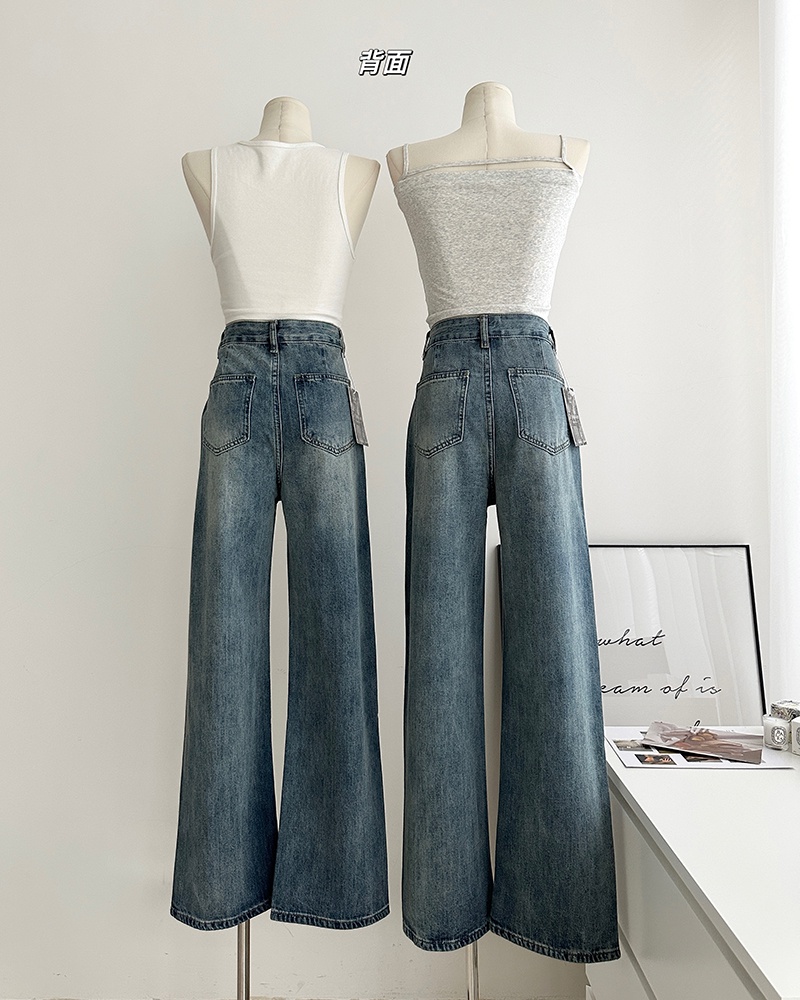 Quần Jean Ống Rộng Lưng Cao Phong Cách Retro Thời Trang Xuân Hè 64239