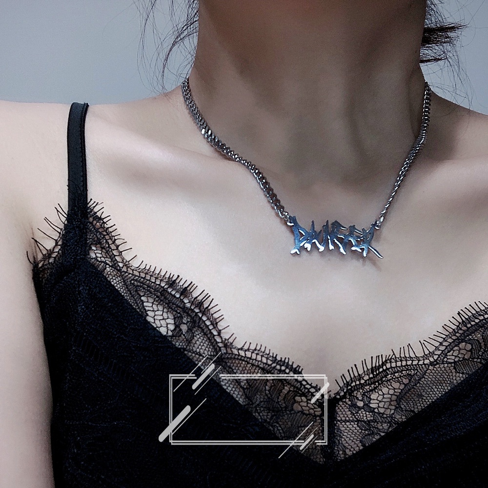 Vòng cổ Mặt Chữ Cái Phong Cách Punk Hip Hop Punk Cá Tính