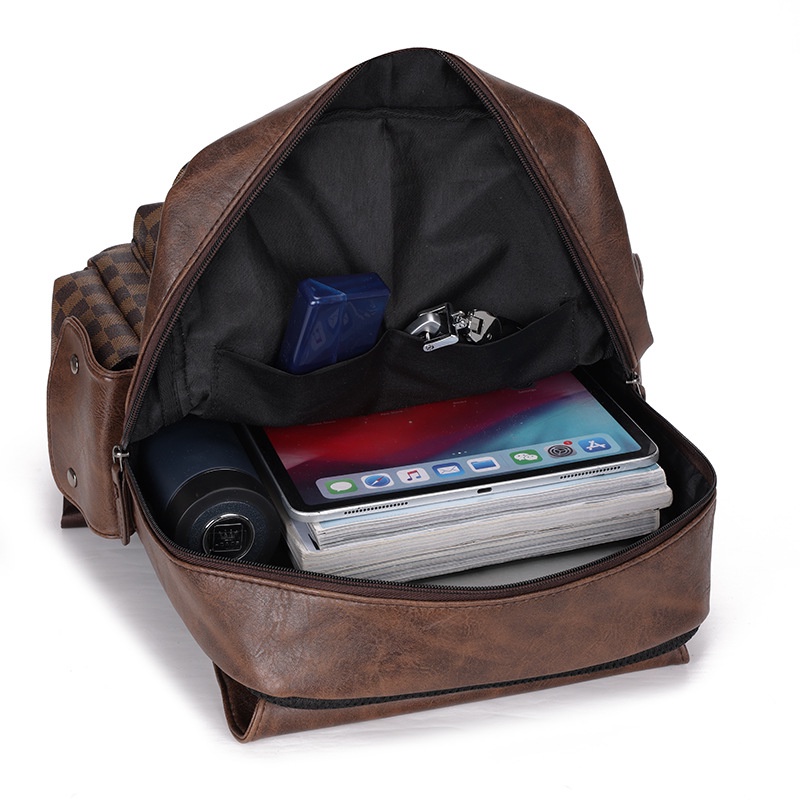 JINRU Balo nam Balo da mềm PU nhiều màu Cỡ Lớn Balo Thời Trang 2023 NEW L95S0M9