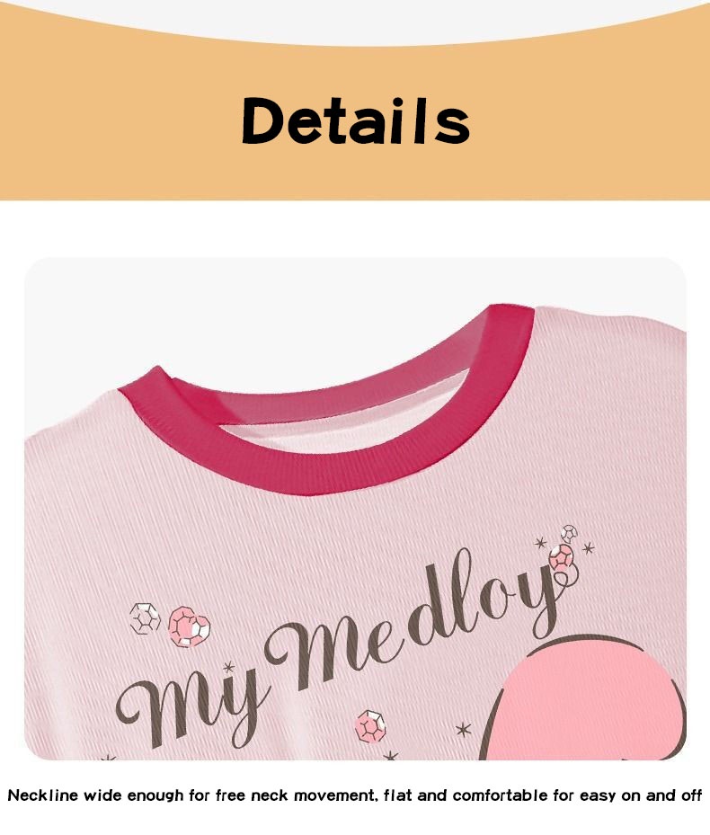 Áo Đồ Ngủ Kuromi Cho Bé Gái Giai Điệu Pyjama Cinnamoroll Melody Mùa Hè Mỏng Hoạt Hình Dễ Thương Váy Ngủ Pijama Cho Bé