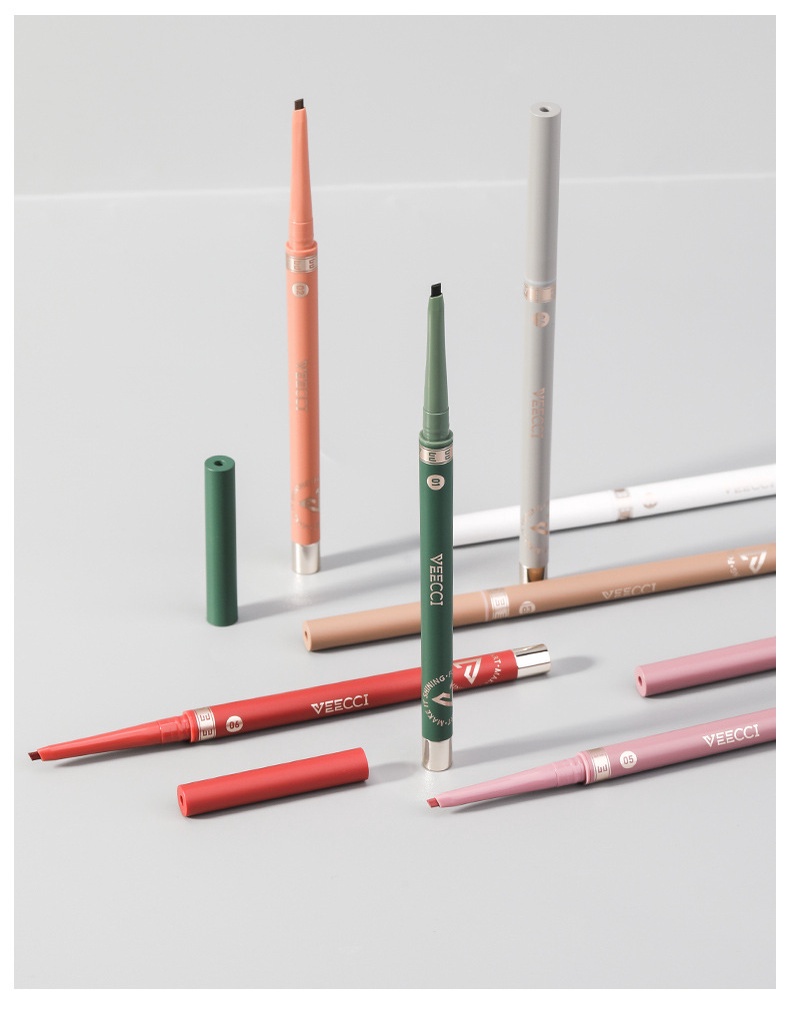 VEECCI Bút gel kẻ mắt không thấm nước, không lem, lâu trôi dành cho người mới tập và mới bắt đầu, bút kẻ mắt hình con tằm