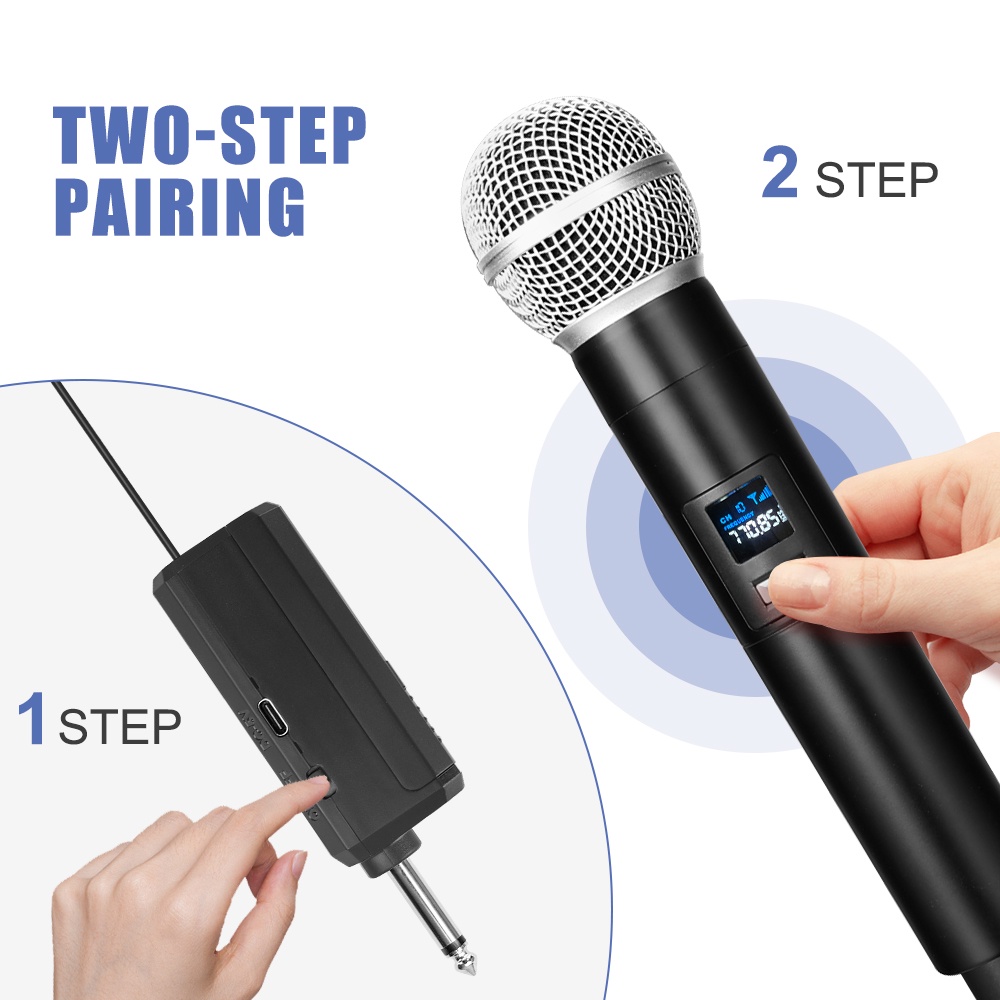 Micro Cầm Tay Không Dây UHF 30m Có Thể Sạc Lại Dùng Để Hát Karaoke / Đám Cưới / Hát Tại Nhà