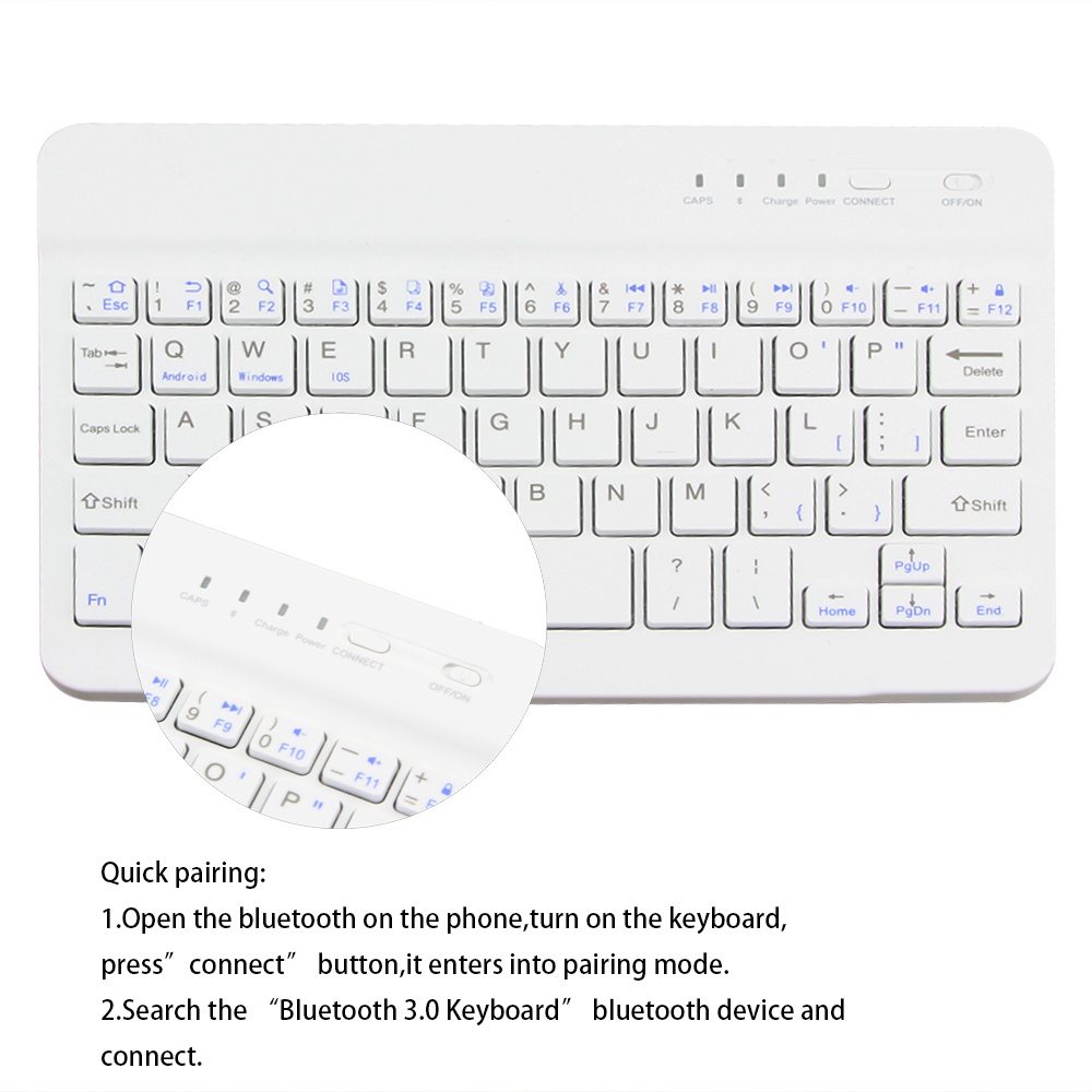 Bàn PhíM Bluetooth 3.0 Không Dây Siêu MỏNg 7 / 8 Inch Cho IOS Android Tablet PC Windows IPad