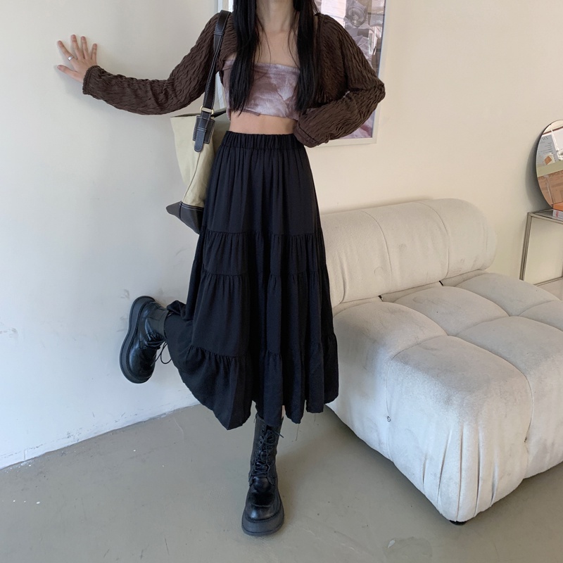 Chân Váy Chữ A Cạp Cao Vừa Phong Cách Pháp Thời Trang Xuân Hè Kiểu Mới 63817