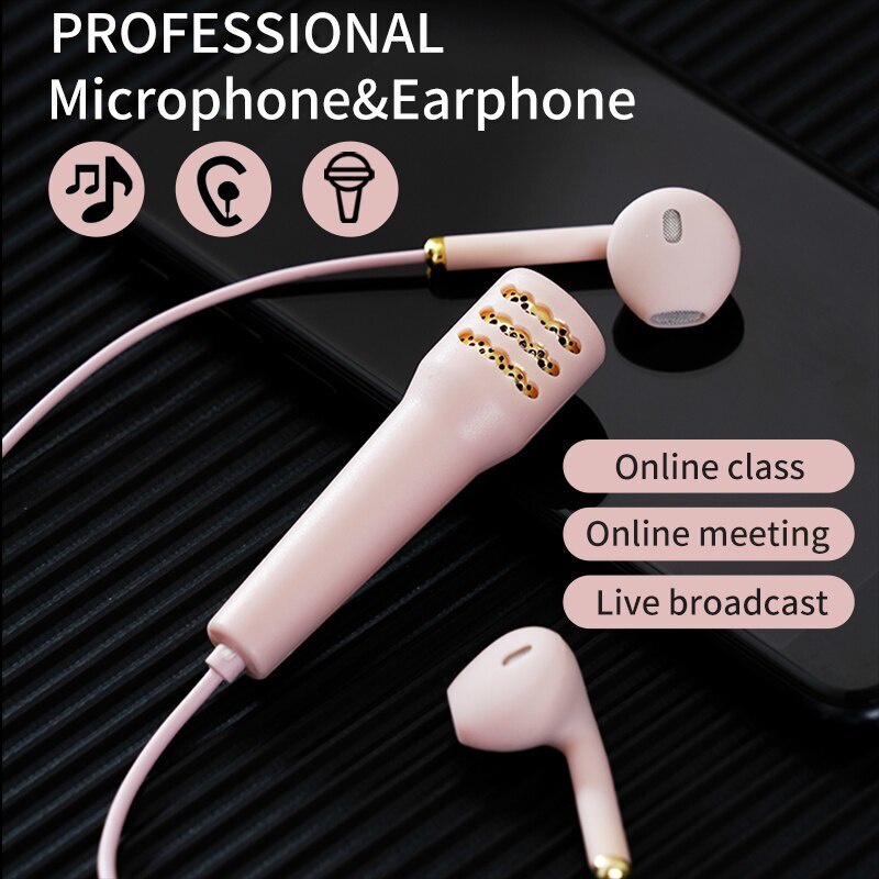 Tai Nghe Nhét Tai Mini Có Mic Hát Karaoke HD Cho Điện Thoại