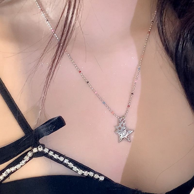 Vòng cổ Hình Ngôi Sao Năm Cánh Màu Kẹo Đơn Giản Cá Tính