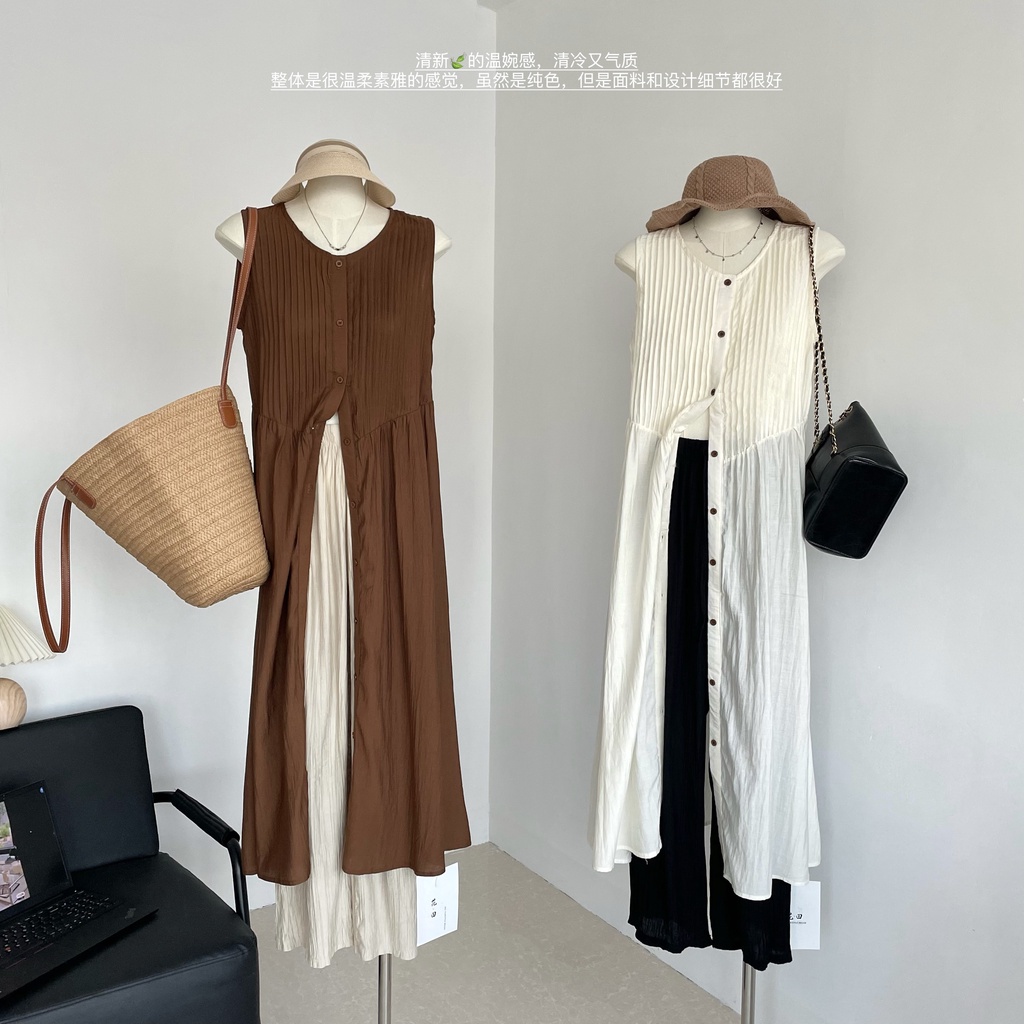 65891 Đầm Dài Xếp Ly Kiểu Mới Mùa Hè